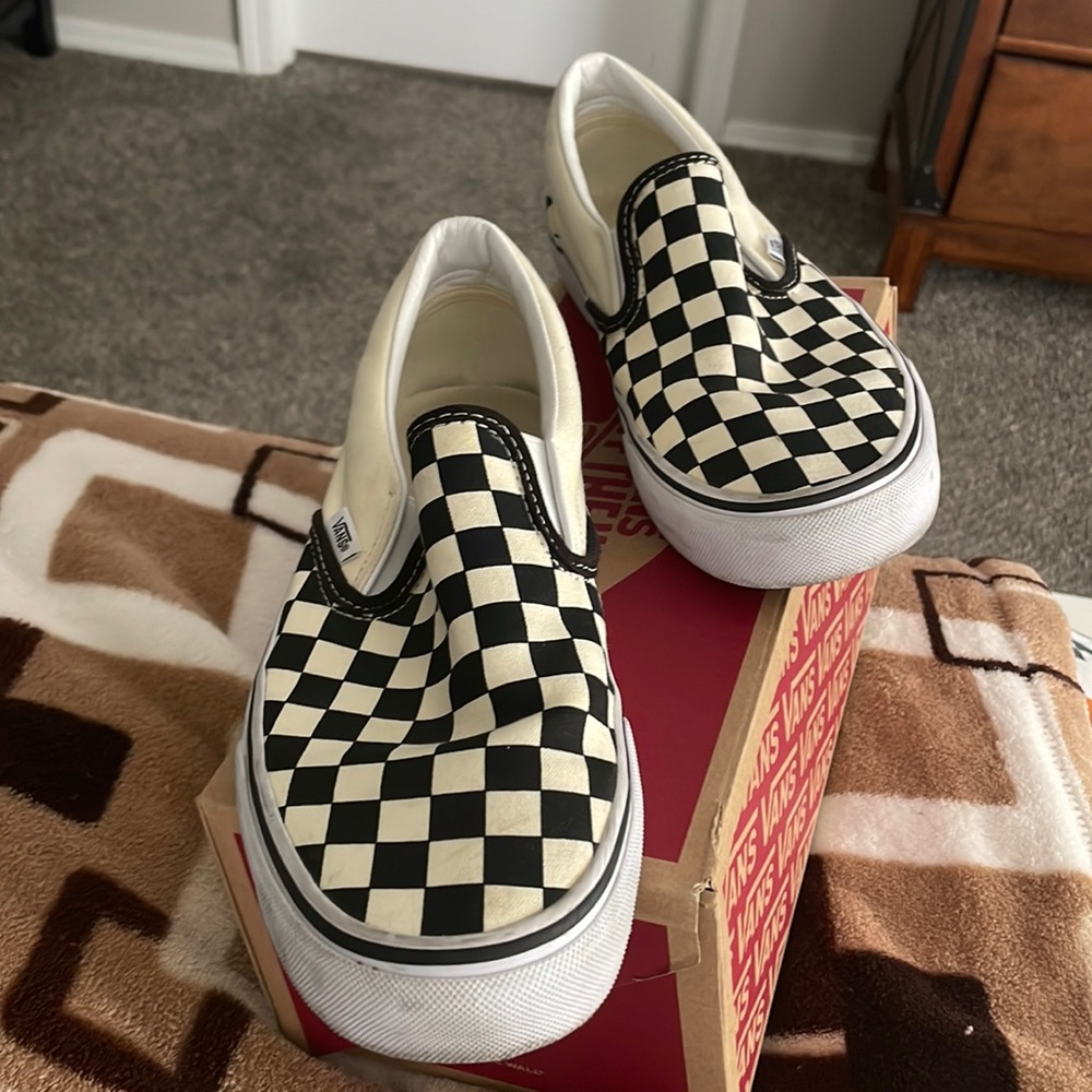 Vans slip on checkerboard sneakers